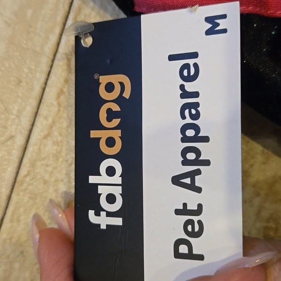 New Fabdog Diva Black and Pink Sparkly Velour Pet Jogging Suit/Costume - Picture 8 of 10